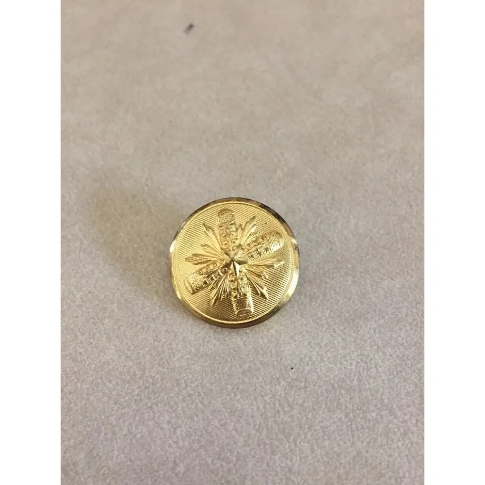 Lot 11 Vintage Military Cannon Star Round Brass Metal Shank Buttons 1.5-2.25cm
